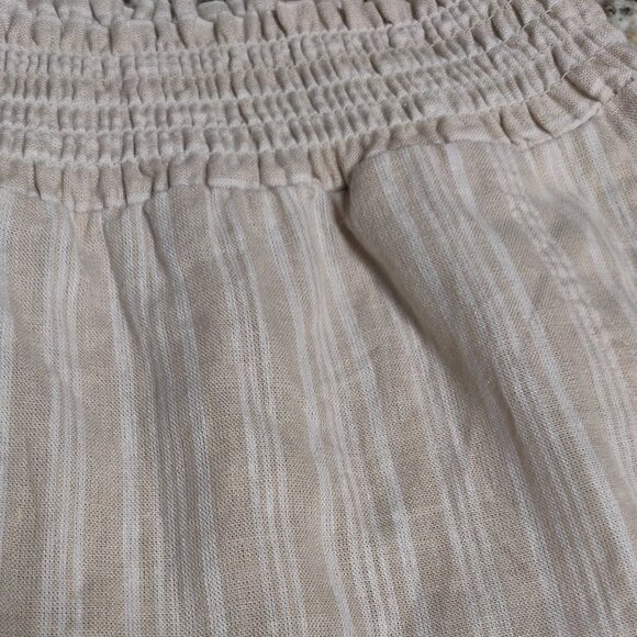 Land 'n Sea Smocked Waist Linen Blend Striped Pants SIZE LARGE - Picture 6 of 6
